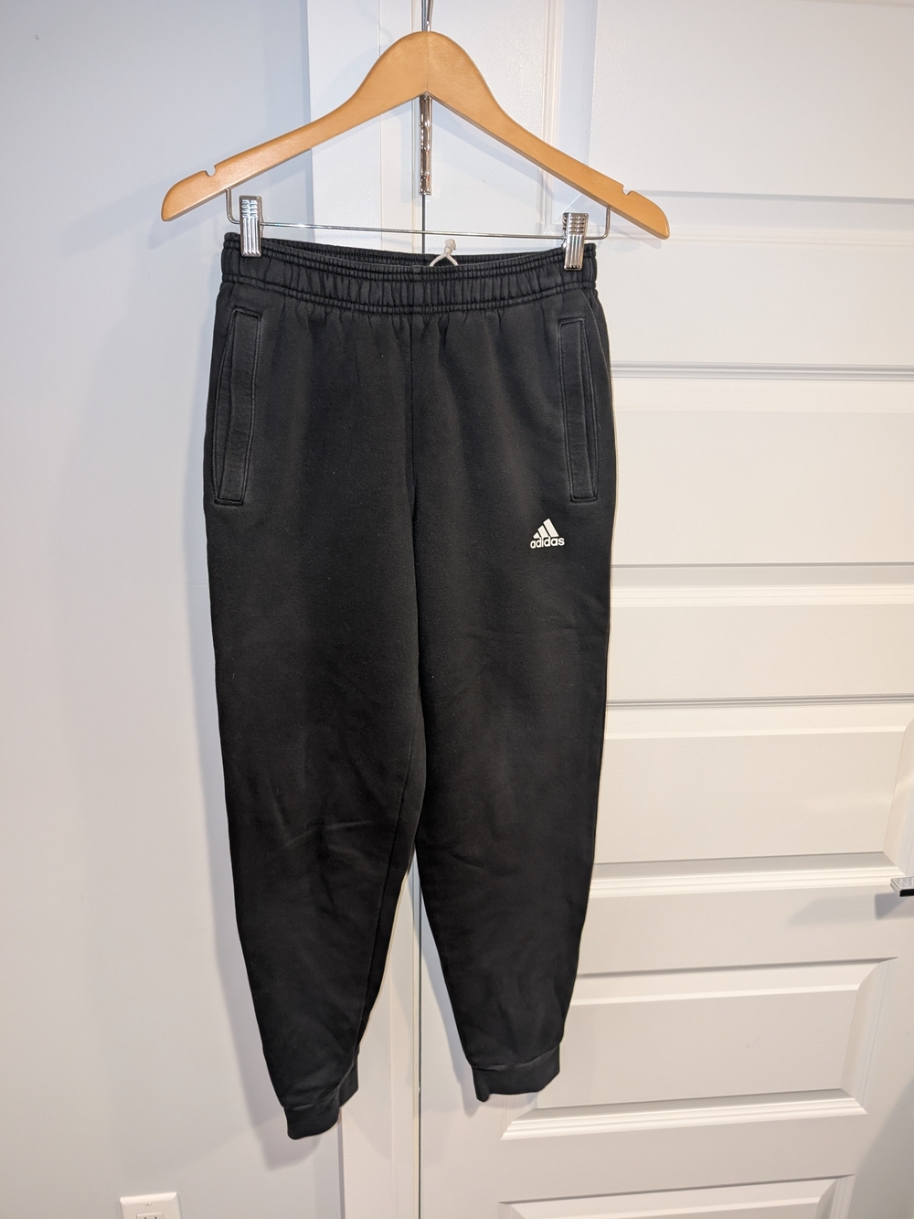 adidas Black Sweatpants with White Logo